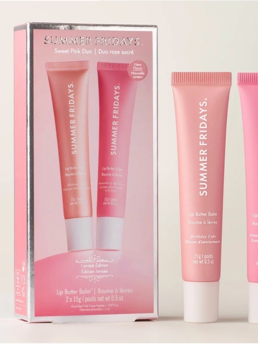 Summer Fridays Lip Butter Duo — Birthday Cake & Strawberry Soft Serve.NEW